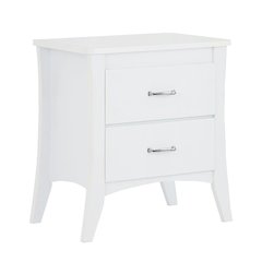 Nightstand with 2 Drawers in White
