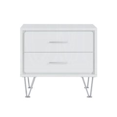 Nightstand with 2 Drawers in White