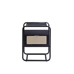 One Drawer Metal Frame Nightstand in Black Finish