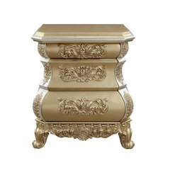 Royal-style 3-drawer Nightstand in Gold