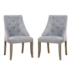 Simple Relax Dining Chair, Silver/Light Gray Set of 2