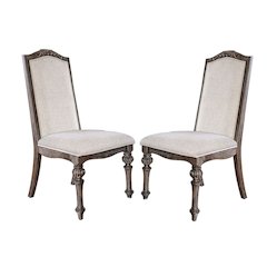 Simple Relax Dining Chair, Rustic Natural Tone/Ivory Set of 2