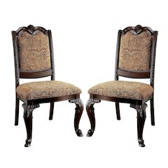 Simple Relax Dining Chair, Brown Cherry/Brown Set of 2