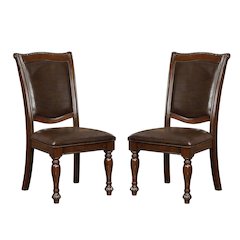 Simple Relax Dining Chair, Brown Cherry/Espresso Set of 2