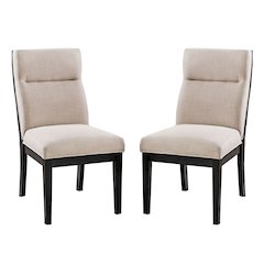 Simple Relax Dining Chair, Black/Beige Set of 2