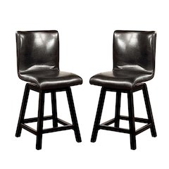 Set of 2 Counter Height Seating Chair in Black Finish