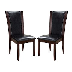 Simple Relax Dining Chair, Dark Cherry,Brown Set of 2