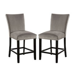 Simple Relax Dining Chair, Black, Light Gray Set of 2