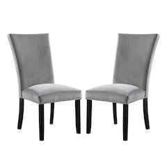 Simple Relax Dining Chair, Black, Light Gray Set of 2