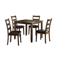 Simple Relax Dining Set, Walnut, Dark Brown Set of 2