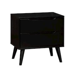 24" H Nightstand with 2 Drawers in Black