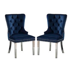 Simple Relax Dining Chair, Blue Set of 2