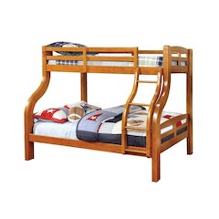 Wooden Twin Over Full Bunk Bed in Oak