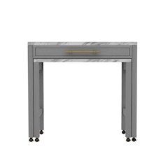 Simple Relax Faux Marble Top Counter Height Table, White, Light Gray