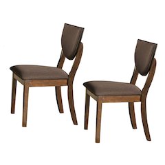 Simple Relax Dining Chair, Walnut, Dark Chocolate Set of 2