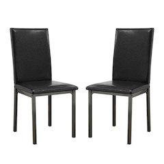 Set of 2 Side Chairs in Black Finsih