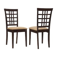 Set of 2 Dining Chairs in Cappuccino Finish