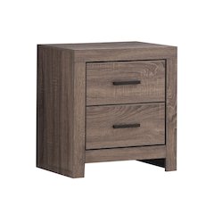2 Drawers Wooden Nightstand in Barrel Oak