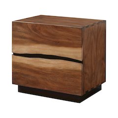 2-Drawer Nightstand in Smokey Walnut And Coffee Bean