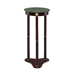 Round Marble Top Accent Table, Merlot