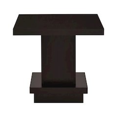Pedestal Square End Table in Cappuccino