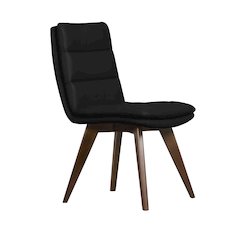 Castor Genuine Leather Counter Chair, Black