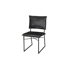 Porter Designs Malin Top Quality Leather Dining Chair, Gray (Set of 2)