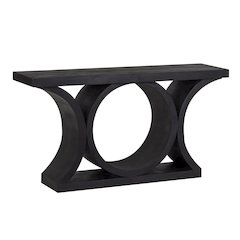 Brockton Solid Mango Wood Console Table, Black