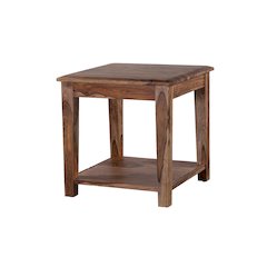 Porter Designs Sonora Solid Sheesham Wood End Table, Brown