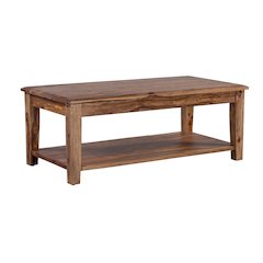 Porter Designs Sonora Solid Sheesham Wood Coffee Table, Brown