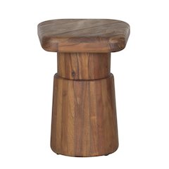 Ekta Solid Acacia Wood End Table, Brown