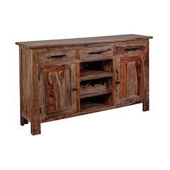 Porter Designs Kalispell Solid Sheesham Wood Bar Sideboard, Brown