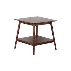 Porter Designs Portola Solid Acacia Wood End Table, Brown