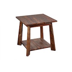 Porter Designs Kalispell Solid Sheesham Wood End Table, Brown