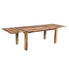 Taos Solid Sheesham Wood 72" - 112" Extension Dining Table, Natural