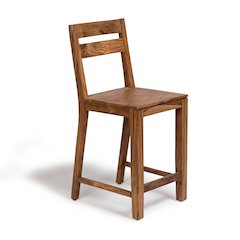 Urban Solid Sheesham Wood 24" Counter Height Dining Chair, Natural (Set of 2)
