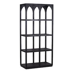 Tarragona Solid Mango Wood Bookcase, Black