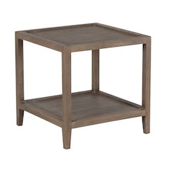 Lowell Solid White Oak Wood End Table, Brown