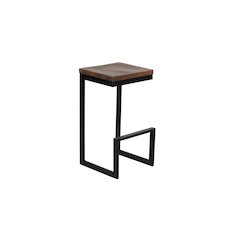Porter Designs Cube Solid Wood & Metal Bar Stool, Brown (Set of 2)