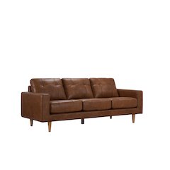 Glisan Full-Grain Leather Sofa, Brown