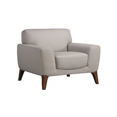 Modena Genuine Top Grain Leather Chair, Cream