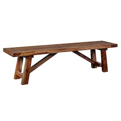 Porter Designs Kalispell Solid Sheesham Wood Dining Bench, Brown