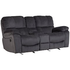 Porter Designs Ramsey Microfiber Reclining Console Loveseat, Gray
