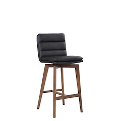 Castor Genuine Leather Counter Chair, Gray