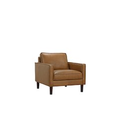 Soria Top-Grain Leather Chair, Brown