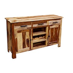 Porter Designs Kalispell Solid Sheesham Wood Bar Sideboard, Natural