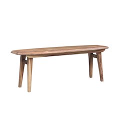 Porter Designs Fusion Solid Sheesham Wood Dining Bench, Light Brown