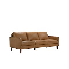 Soria Top-Grain Leather Sofa, Brown