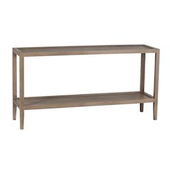 Lowell Solid White Oak Wood Console Table, Brown
