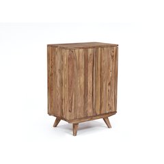 Porter Designs Fusion Solid Sheesham Wood Bar Cabinet, Natural